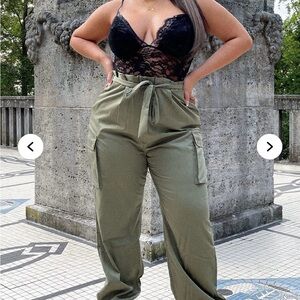 Olive Green Women's Cargo Pants Can't Forget It Cargo Jumpsuit - Black